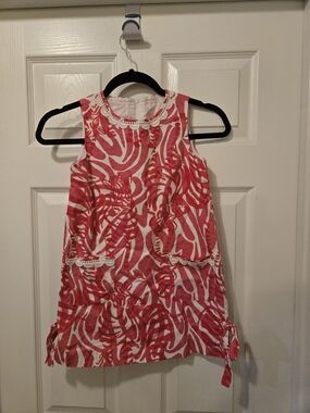 Lilly Pulitzer Pink & White Tropical Print Sleeveless Dress